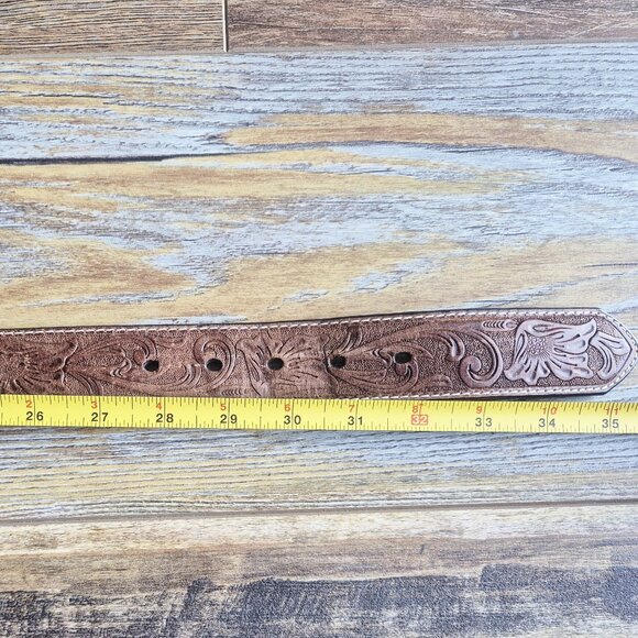 ARIAT Women's Western Belt Embossed-Leather Turquoise Rhinestone-Accent Buckle - Picture 10 of 11